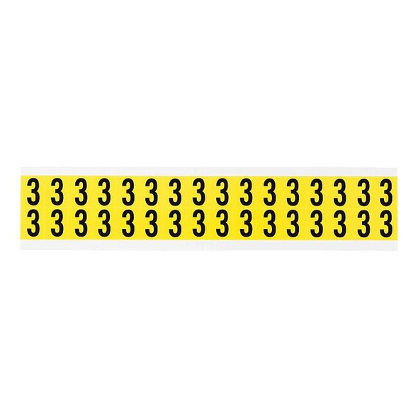 Brady Number Label, Vinyl, 3/4 in H, 5/8 in W 3420-3