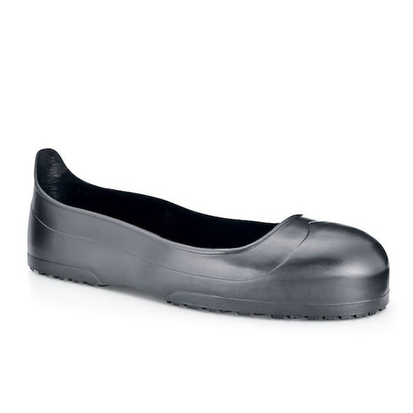 Shoes for Crews Overshoes, Steel Toe, Rubber, 2 in Height, Pull On Closure, SFC-2 Sole, Black, S 53