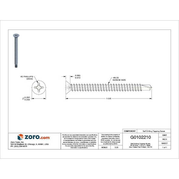 Manufacturer Varies Drill Screw,Flat,#6,Zinc,1 5/8"L,PK100 U31830.013.0162 Manufacturer Varies Drill Screw,Flat,#6,Zinc,1 5/8"L,PK100 U31830.013.0162