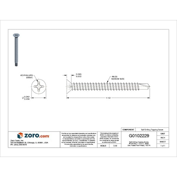 Manufacturer Varies Drill Screw,Flat,#6,Zinc,1.5"L,PK100 U31830.013.0150 Manufacturer Varies Drill Screw,Flat,#6,Zinc,1.5"L,PK100 U31830.013.0150