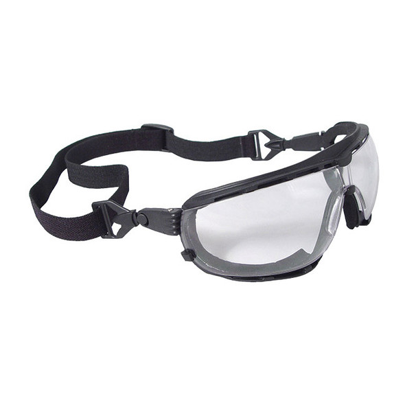 Radians® Dagger™ Foam Lined Safety Goggles, Black Frame, Clear Lens,  12/Pkg