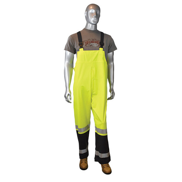Radians® RW07 High Visibility Rain Overalls, 3X-Large, Hi-Vis Green, 1/Each