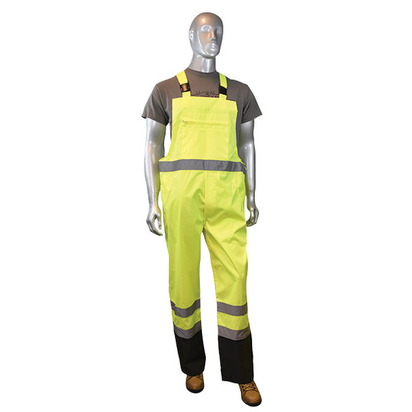 Radians® RW30 General Purpose Rain Bib Pants, Large, Hi-Vis Green, 1/Each