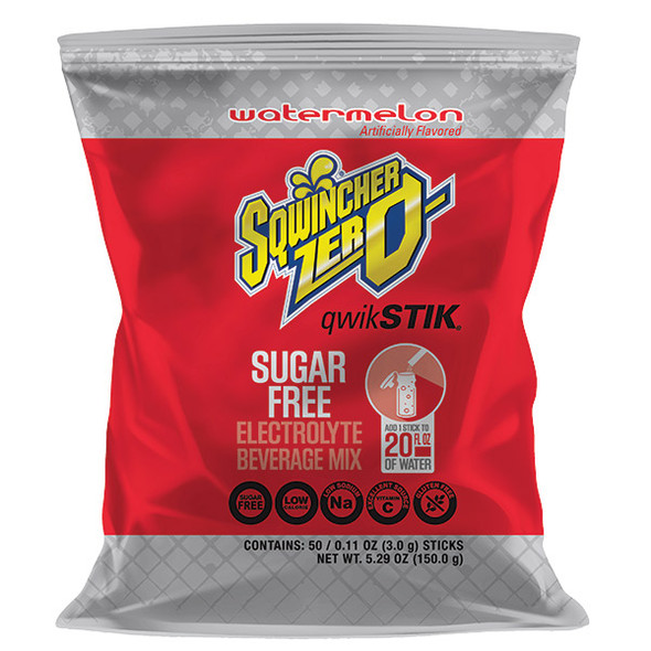 Sqwincher® Qwik Stik® Zero Single Serve, 0.11 oz Packs, 20 oz Yield