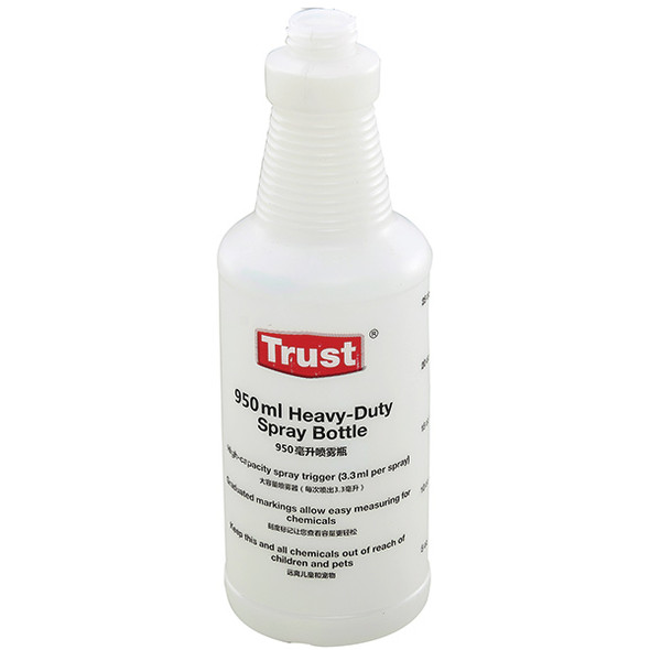 Trust® Spray Bottle, 32 oz, 3 1/2"Dia x 9 13/16"H, White, 1/Each Trust® Spray Bottle, 32 oz, 3 1/2"Dia x 9 13/16"H, White, 1/Each