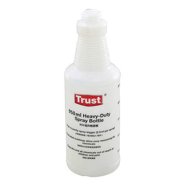 Trust® Spray Bottle, 32 oz, 3 1/2"Dia x 9 13/16"H, White, 1/Each