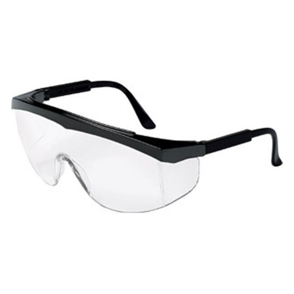 MCR Safety® SS1 Series Eyewear, Black Frame, Clear Lens, 1/Each