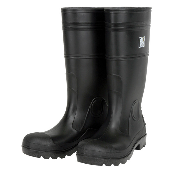 MCR Safety® 14" PVC Boots, Steel Toe, Size 13, Black, 1/Pair