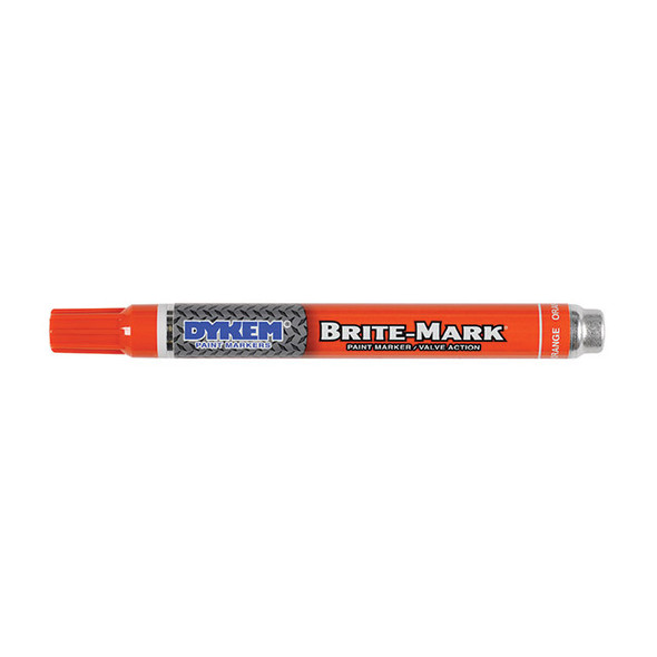 ITW ProBrands™ Brite-Mark® Permanent Paint Markers, Medium Tip, Orange, 12/Case