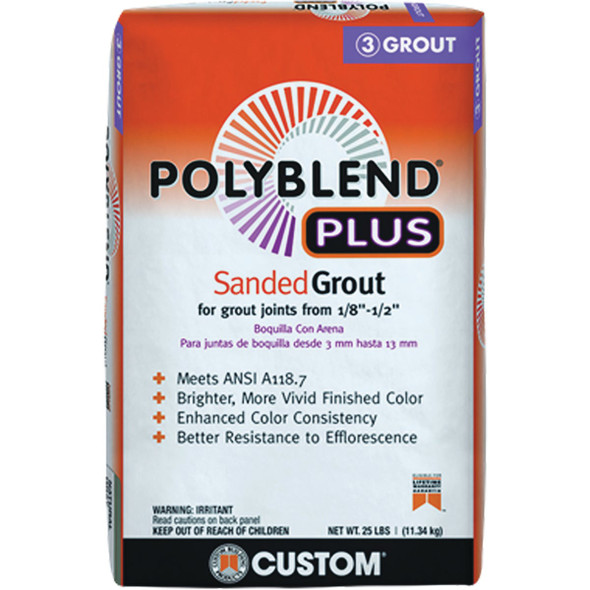 Custom Building Products PolyBlend PLUS 25 Lb. Charcoal Sanded Tile Grout PBPG6025 298603