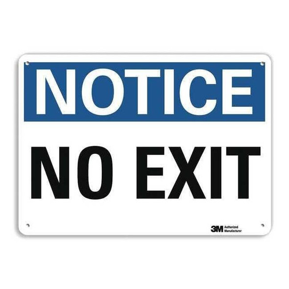 Notice, No Exit, 14" W x 10" H, Rectangle, Recycled Plastic