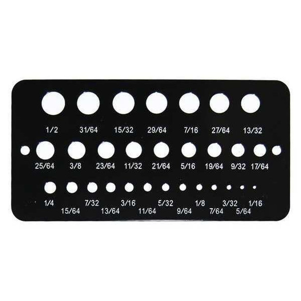 Century Drill & Tool Fractional Drill Guage,1/16-1/2 in. 64120 Century Drill & Tool Fractional Drill Guage,1/16-1/2 in. 64120