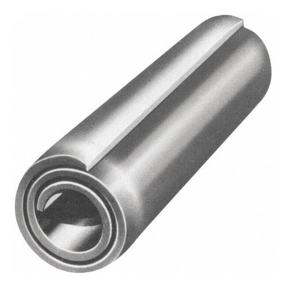 Coiled Spring Pin, 3/32 in Outside Dia, 1-in L, Steel, 100 PK
