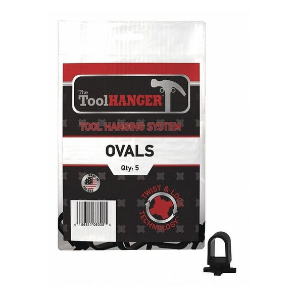 Toolhanger Oval Hangers,Black,5 lb. Capacity,PK5 6005
