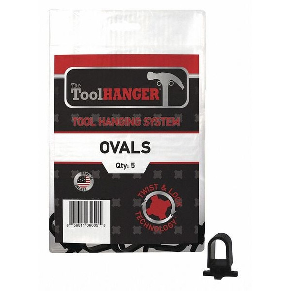 Toolhanger Oval Hangers,Black,5 lb. Capacity,PK5 6005