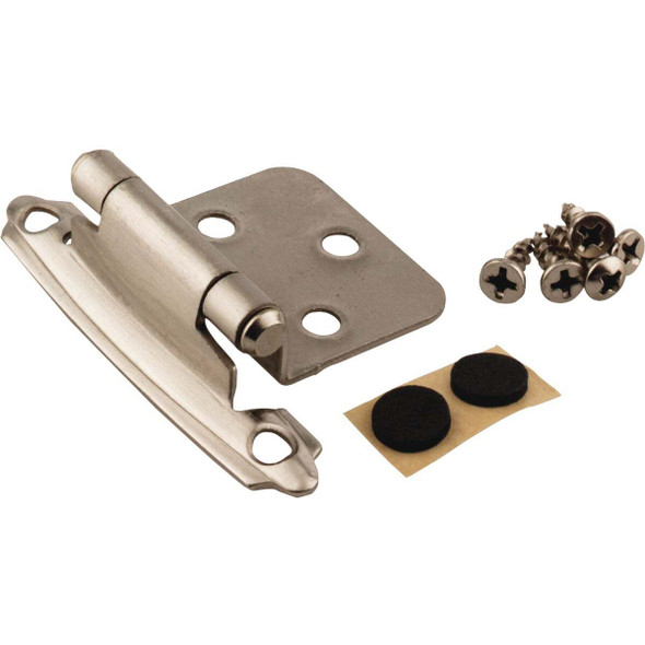 KasaWare Satin Nickel Self-Closing Overlay Hinge (2-Pack) KFHO-A-SN2