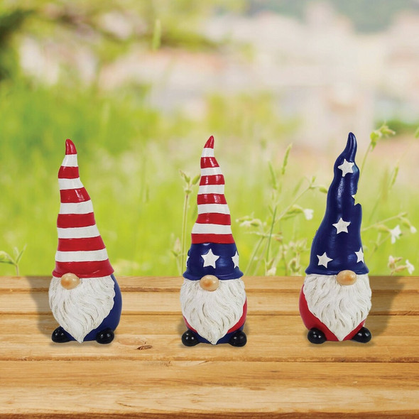 Alpine 8 In. H. Polyresin Patriotic Americana Gnome Statue KGD464ABB Pack of 9 825692
