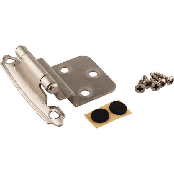 KasaWare 3/8 In. Satin Nickel Self-Closing Inset Hinge (2-Pack) KFHI-A-SN2