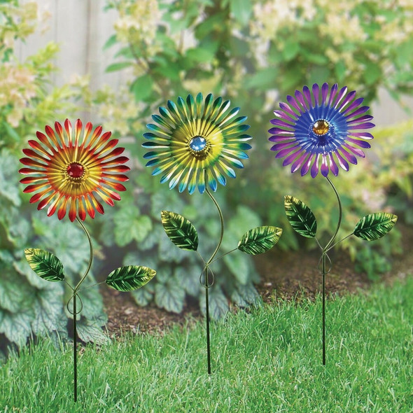 Alpine 16 In. H. Colorful Metal Flower Pot Stake LJJ1244ABB Pack of 18 837530