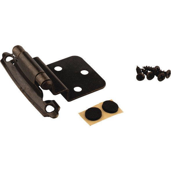 KasaWare 3/8 In. Antique Brass Self-Closing Inset Hinge (2-Pack) KFHI-A-AB2