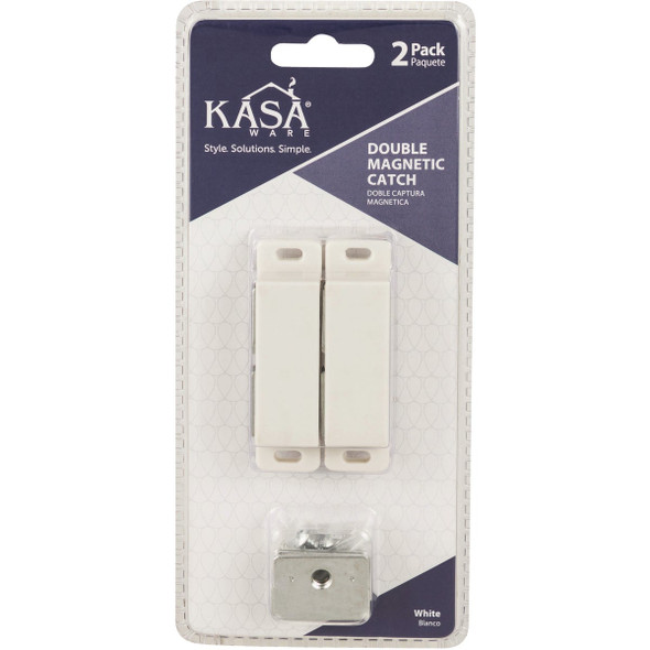 KasaWare White Double Magnetic Catch (2-Pack) KFCMD-A-WH2 220758