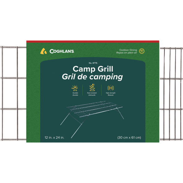 Coghlans 12 In. W. x 24 In. L. Nickel-Plated Metal Camp Grill 8775