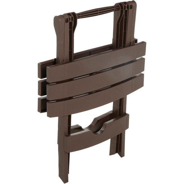 Adams Quik-Fold Brown 15 In. x 17.5 In. Rectangle Resin Folding Side Table 258425 800730