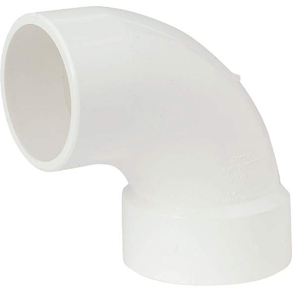 Charlotte Pipe 3 In. Schedule 40 90 Deg. DWV PVC Street Elbow (1-4 Bend) PVC 00302  1200HA 406956