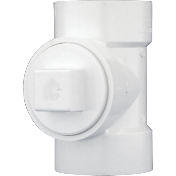 Charlotte Pipe 3 In. Test PVC Tee with Toe Saver Plug PVC 00444X 1000HA