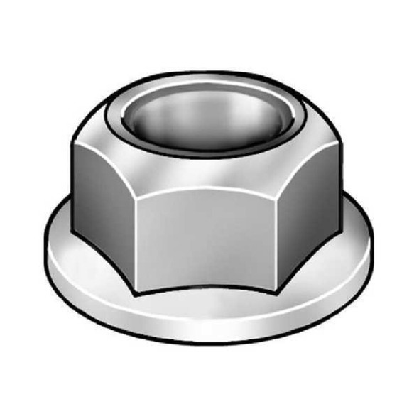Serrated Lock Nut, 3-8"-24, Steel, Grade A, Zinc Plated, 15-64 in Ht, 100 PK  4CAN5