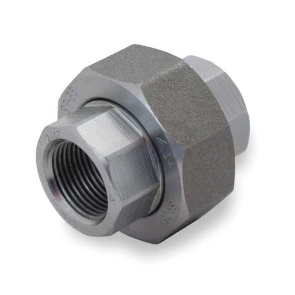 Union Union, 1" Pipe, FNPT, Black Forged Steel, Class 3000
