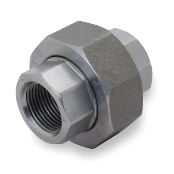 Union Union, 1" Pipe, FNPT, Black Forged Steel, Class 3000