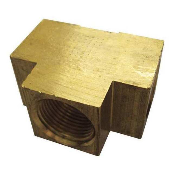 Tee Brass Extruded Tee, 1/8 in Female NPT X 1/8 in Female NPT, 10 PK