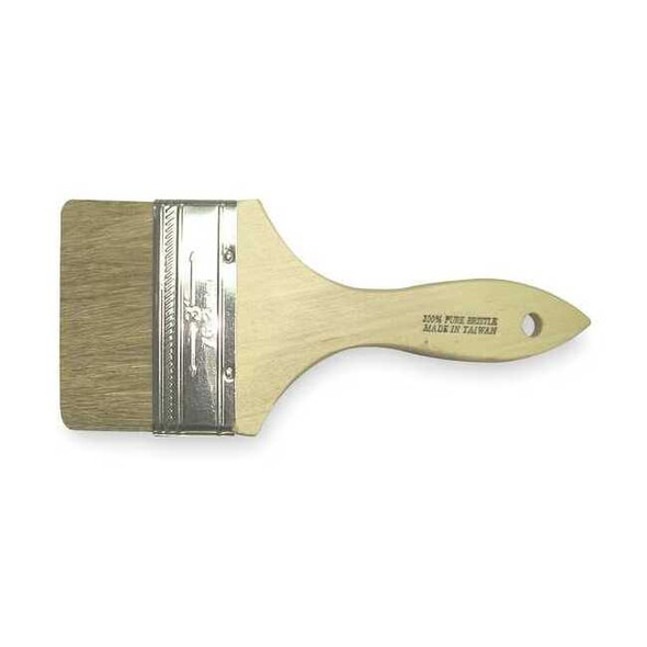 4" Chip Soft, China Hair Bristle, Paint Brush, Unfinished Wood Handle, 12 PK