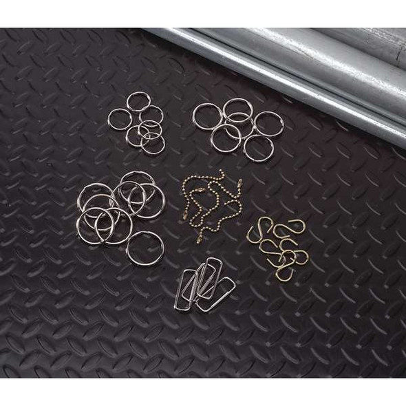 Manufacturer Varies Split Key Ring,Gray,Steel, D,PK25 1F101