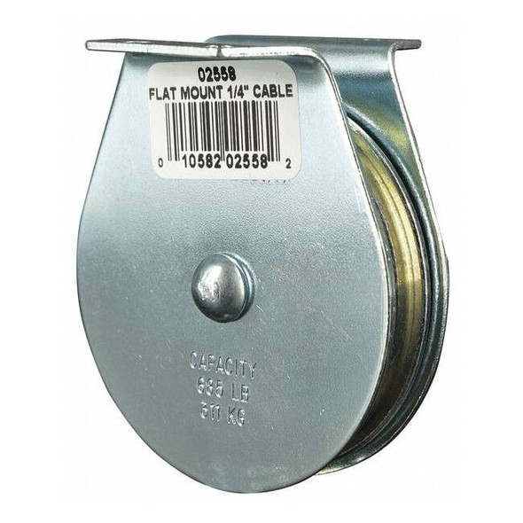 Pulley Block, Wire Rope, 1/4 in Max Cable Size, 685 lb Max Load, Zinc Plated