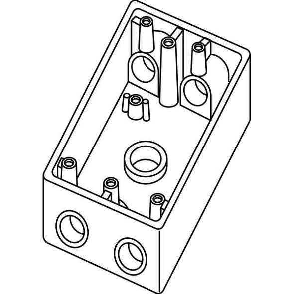 Weatherproof Electrical Box, 18.3 cu in, FSCC Box Type, 1 Gang, Aluminum, Rectangular Shape