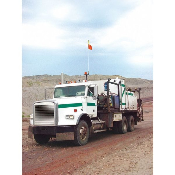 Warning Whip, Blue Whip, Orange Flag, Fiberglass Whip, Plastic Coated Nylon Mesh Flag