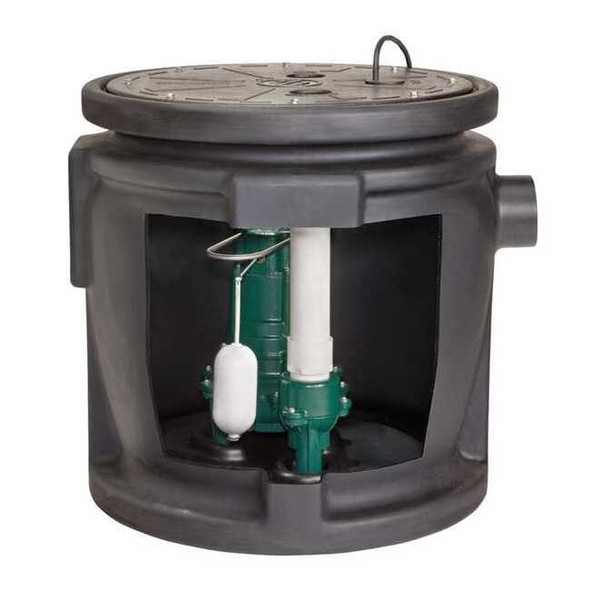 Zoeller 24" x 24" Sewage System, 1/2HP, Vertical Switch, 115V 912-1116