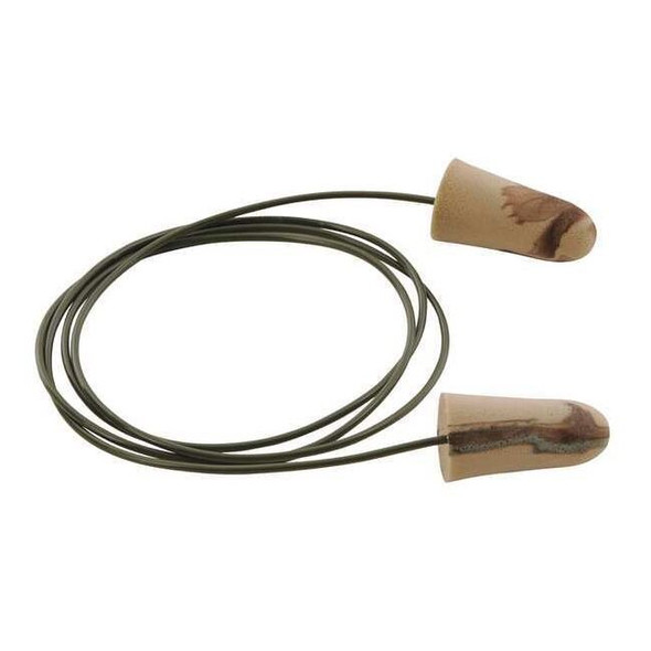 Camo Plugs(R) Disposable Foam Ear Plugs, Bullet Shape, 33 dB, Camouflage, 100 PK