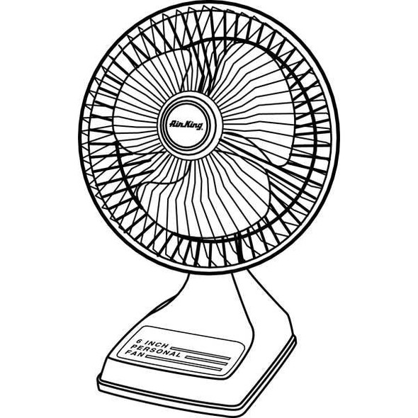 Air King Floor Fan, 6 in, Non-Oscillating, 2 Speeds, 120VAC, Tilting Head 9146