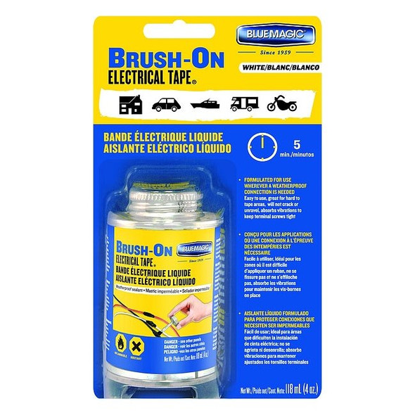Blue Magic Brush-On Electrical Tape,White,4 oz BOT59TRI