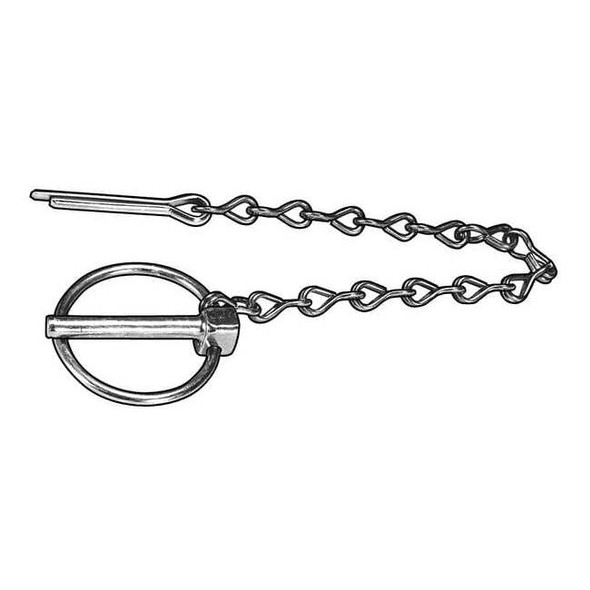 Lynch Pin, 7/16 in Dia, 1-31/32 in L, 1-11/32 in Usable Lg, Steel, 5 PK