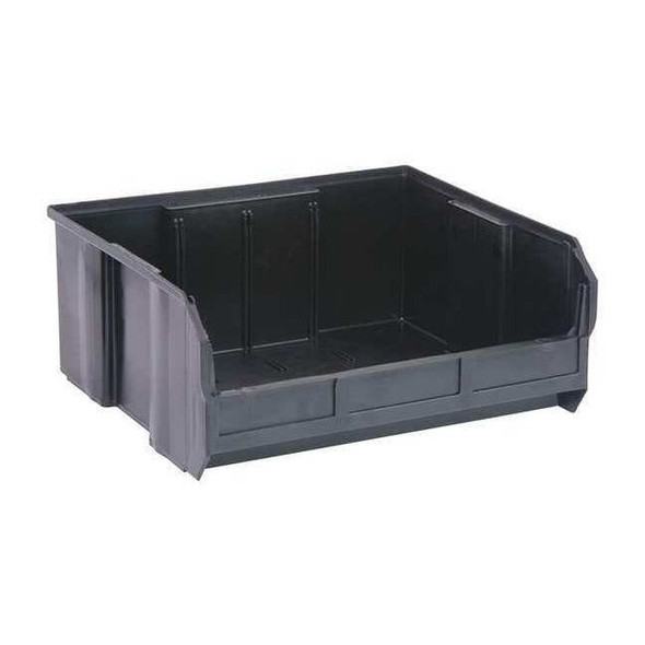 Hang & Stack Storage Bin, Polypropylene, Black, 7 in H, 16 1/2 in W, 14 3/4 in L