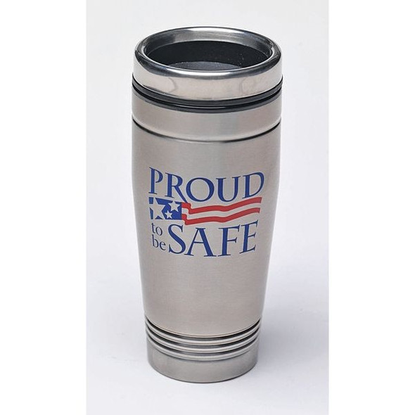 Quality Resource Group Travel Mug,Safety Begins Here,18 oz. 3771