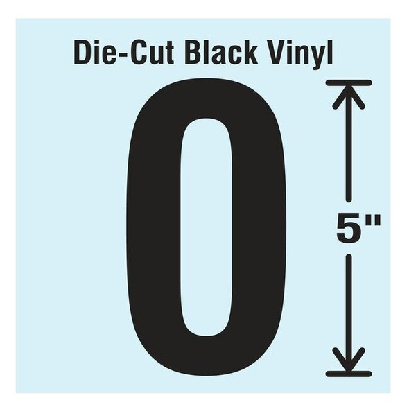 Stranco NumberLabel,Vinyl,5inH,2-3/4inW,PK10 DBV-5-0-10