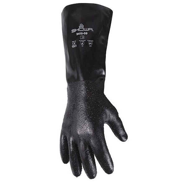 Showa Chemical Resistant Gloves,XL,Black,PR 3415-11 Showa Chemical Resistant Gloves,XL,Black,PR 3415-11