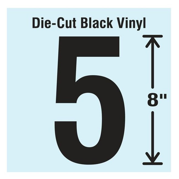 Stranco Number Label, Vinyl, 8 in H, 4-1/2 in W DBV-SINGLE-8-5