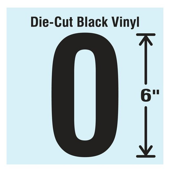 Stranco Number Label, Vinyl, 6 in H, 3-1/2 in W DBV-SINGLE-6-0
