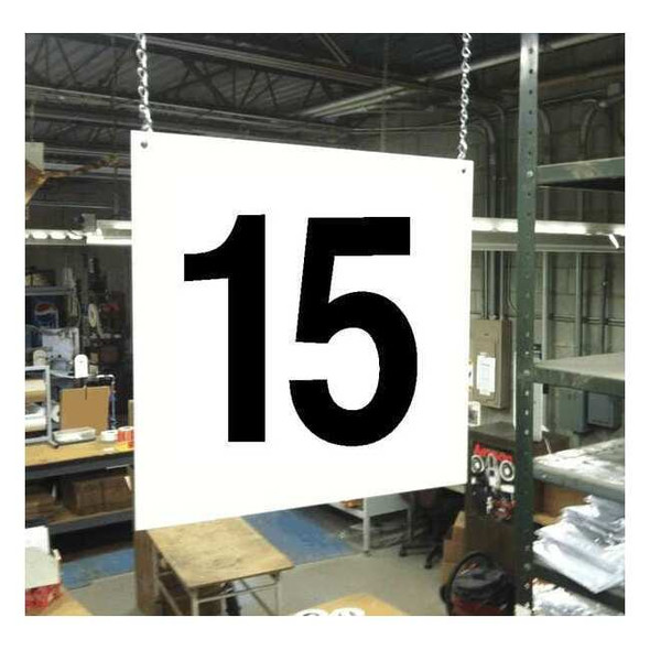 Stranco Hanging Aisle Sign, 12 in Height, 12 in Width, PVC Board HPS-FS1212-15